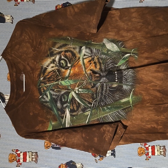 The Mountain Tiger Forrest Nature T Shirt Brown Tie Dye 2xl - Picture 7 of 10
